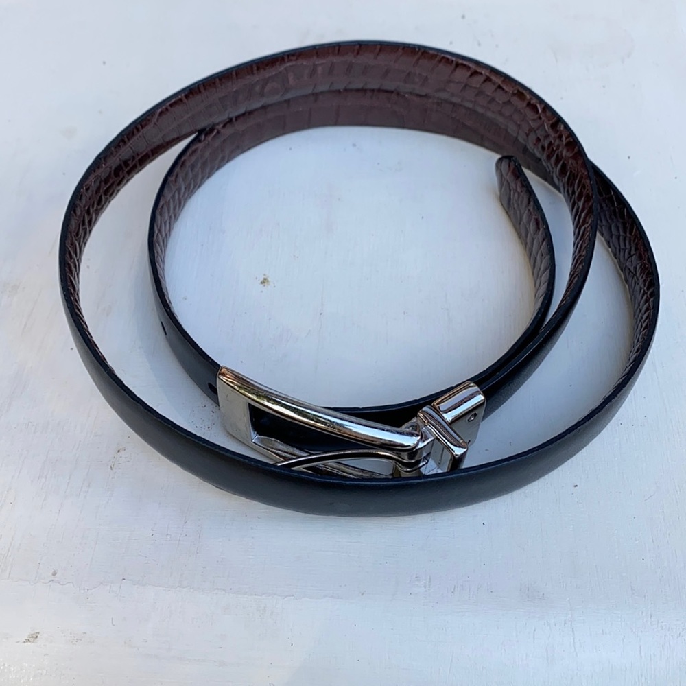 Reversible Express black/brown skinny belt
